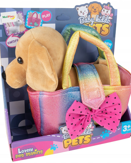 Šuniukas Minkštas Mielas Pliušinis Žaisliukas Rankinėje