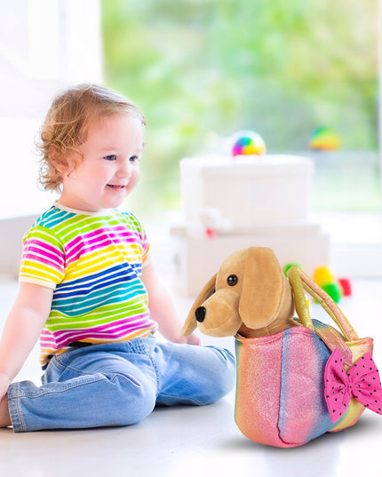 Šuniukas Minkštas Mielas Pliušinis Žaisliukas Rankinėje