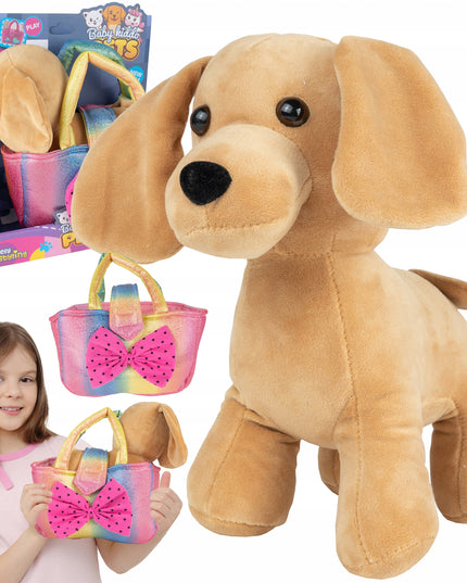 Šuniukas Minkštas Mielas Pliušinis Žaisliukas Rankinėje