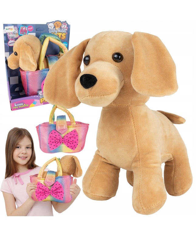 Šuniukas Minkštas Mielas Pliušinis Žaisliukas Rankinėje