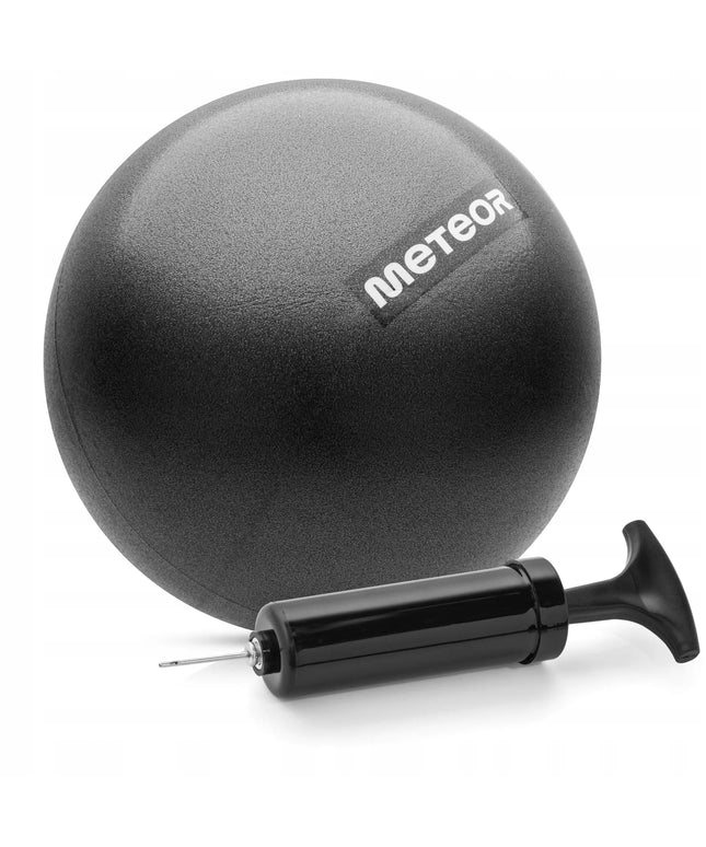 Meteor pilateso ir reabilitacijos kamuolys, 22 cm, minkštas, pripučiamas, juodas