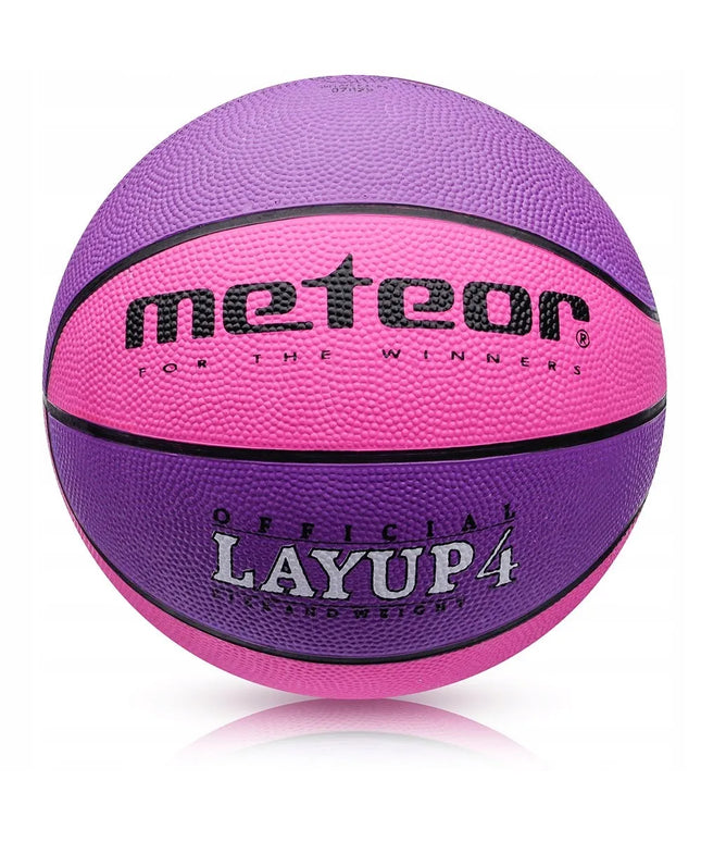 Vaikiškas krepšinio kamuolys Meteor LAYUP #4 guminis 3-10 metų vaikams