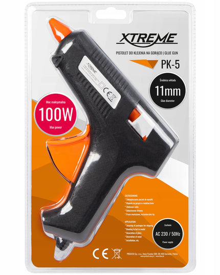 Karšto klijavimo pistoletas 100W 11mm galingas pistoletas + 2 klijų lazdelės rinkinys