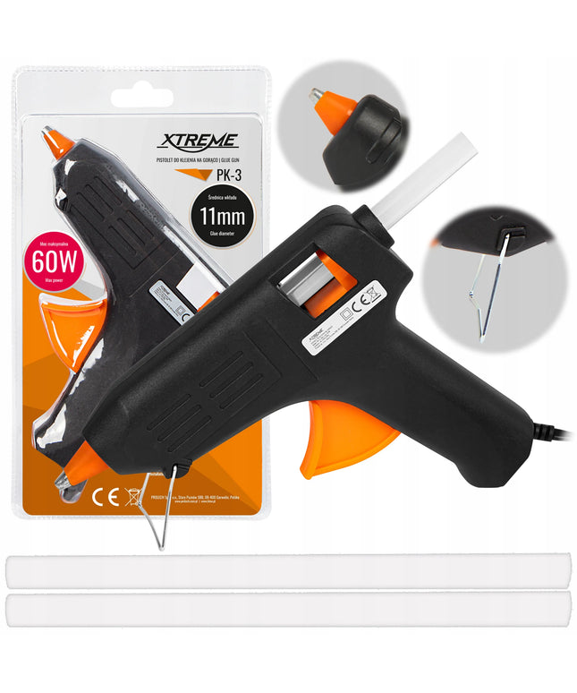 Karšto klijavimo pistoletas XTREME 60W 11mm + 2 klijų lazdelės