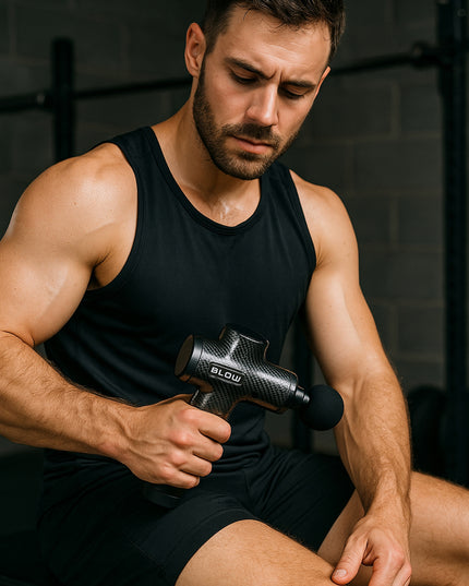 Masažinis pistoletas nugarai ir kūnui, masažuoklis MASSAGE GUN PRO rinkinys su 10 antgalių