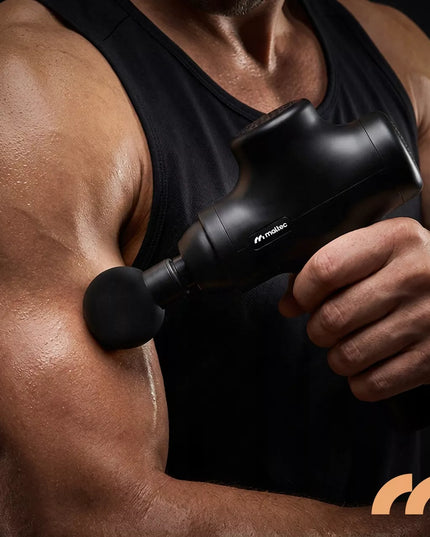 Nugaros, kūno ir pėdų masažo pistoletas Maltec BodyBeat Go su dėklu ir 6 antgaliais