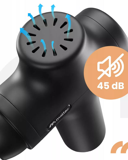 Nugaros, kūno ir pėdų masažo pistoletas Maltec BodyBeat Go su dėklu ir 6 antgaliais