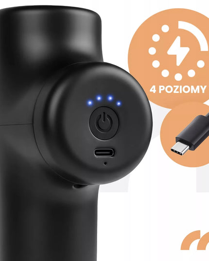Nugaros, kūno ir pėdų masažo pistoletas Maltec BodyBeat Go su dėklu ir 6 antgaliais