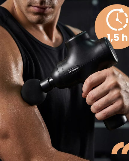 Nugaros, kūno ir pėdų masažo pistoletas Maltec BodyBeat Go su dėklu ir 6 antgaliais