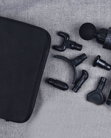 Masažinis pistoletas nugarai, kūnui, pėdoms. Masuoklis. MASSAGE GUN PRO su 10 antgalių