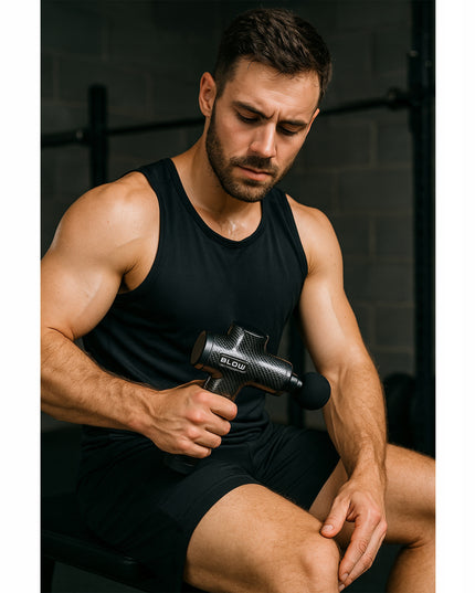 Masažinis pistoletas nugarai, kūnui, pėdoms. Masuoklis. MASSAGE GUN PRO su 10 antgalių