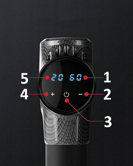 Masažinis pistoletas nugarai, kūnui, pėdoms. Masuoklis. MASSAGE GUN PRO su 10 antgalių