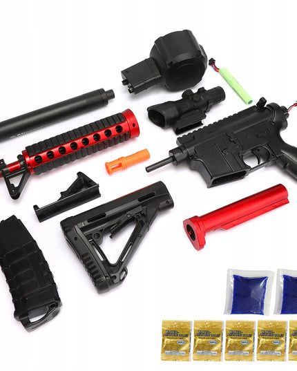 Automatinis žaislinis M4A1 šautuvas su geliniais rutuliukais, didelis XL rinkinys, 20 000 rutuliukų