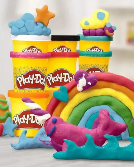 PLAY-DOH plastilino rinkinys „Multicolor Magic Pack“, 12 indelių, įvairios spalvos ir blizgučiai