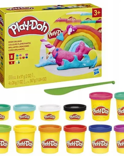 PLAY-DOH plastilino rinkinys „Multicolor Magic Pack“, 12 indelių, įvairios spalvos ir blizgučiai