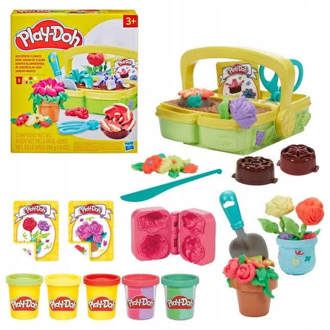 PLAY-DOH „Žydinčių gėlių“ rinkinys su modelinu, formelėmis ir priedais