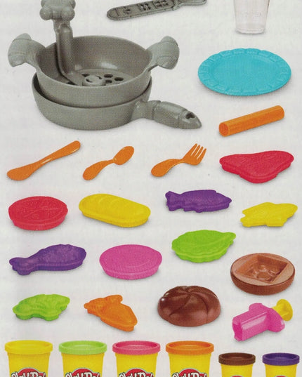 „Play-Doh“ pietų rinkinys XXL, 6 modelino indeliai ir 20 priedų, F8119