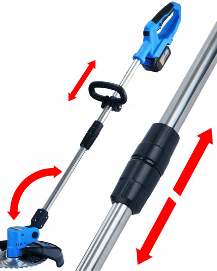 Akumuliatorinė žoliapjovė Black 21V, 2x4Ah akumuliatoriai, diskas, peilis, galvutė, rinkinys