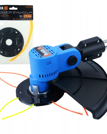 Akumuliatorinė žoliapjovė Black 21V, 2x4Ah akumuliatoriai, diskas, peilis, galvutė, rinkinys