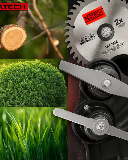 Akumuliatorinė žoliapjovė NATECH 1000W bešepetėlinė su 2 baterijomis