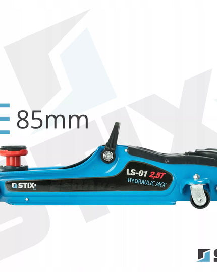 Žemoprofilis automobilinis keltuvas-domkratas "varlė" 2,5T, taškinis, 85-365mm