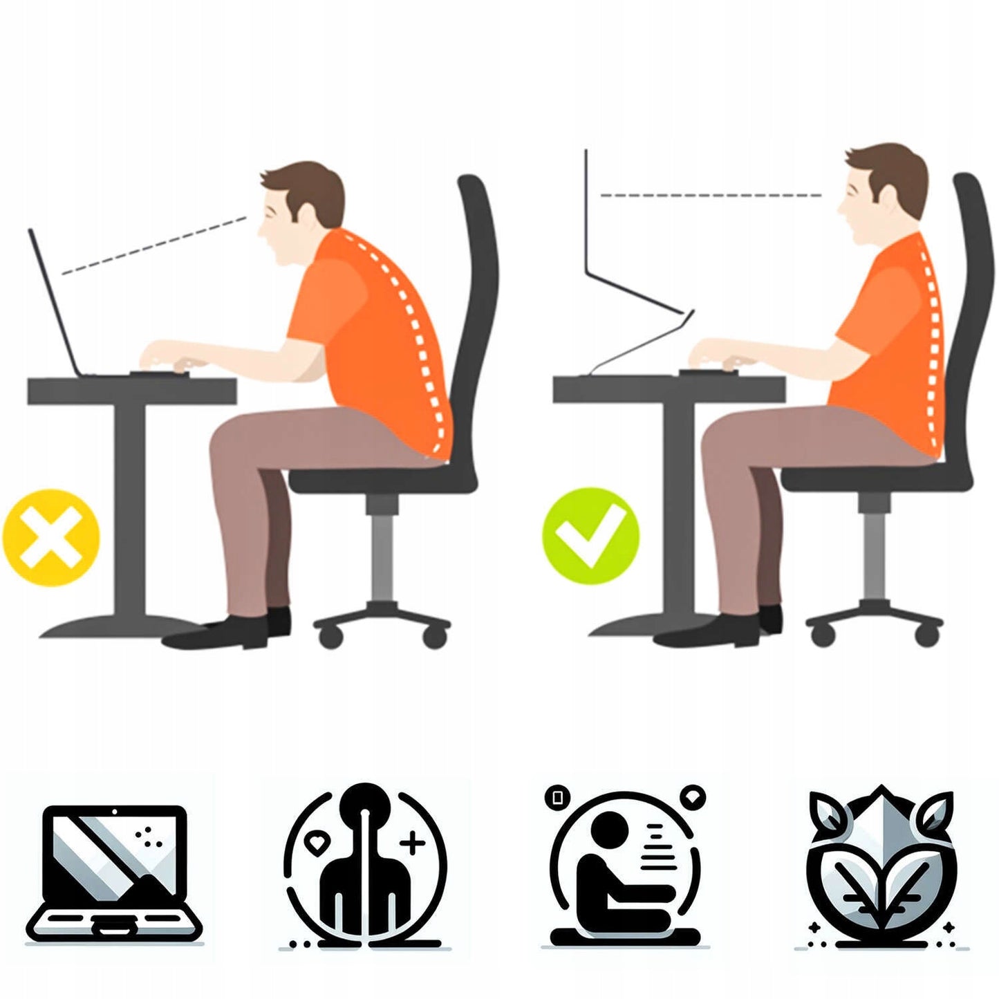 Stovas nešiojamam kompiuteriui / Ergonominis staliukas nešiojamam kompiuteriui pagal darbu saugos reikalavimus Alogy