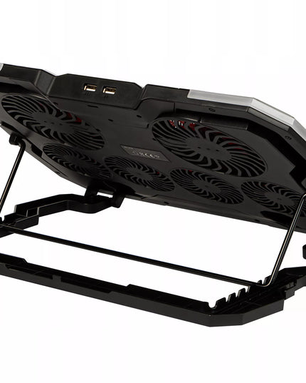 Reguliuojamas aušinimo stovas 9-17'' LED RGB 2x USB nešiojamajam kompiuteriui
