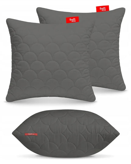 Antialerginė Pagalvė 2x40x40 cm Miego Komplektas Dygsniuota Pilka