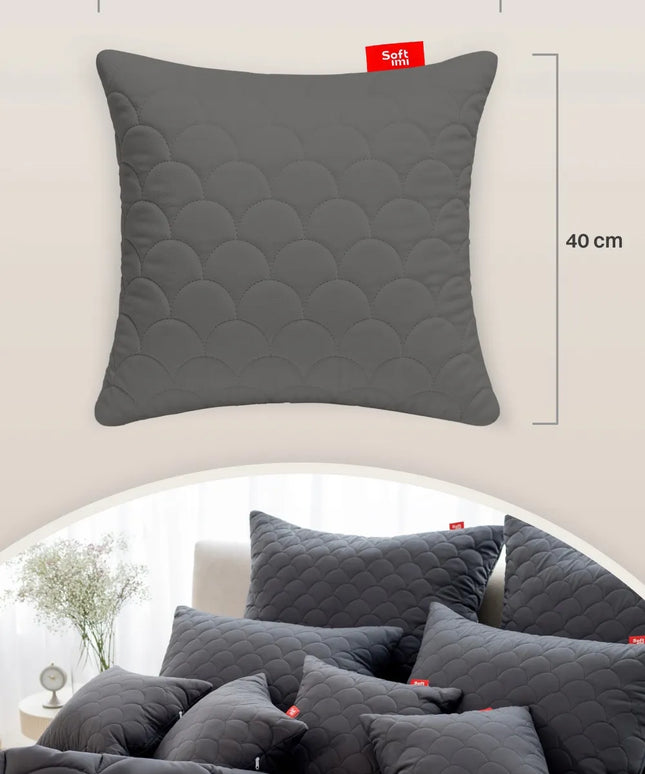 Antialerginė Pagalvė 2x40x40 cm Miego Komplektas Dygsniuota Pilka
