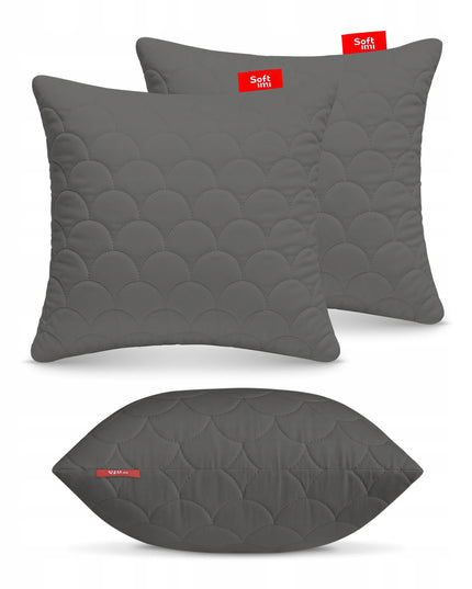 Antialerginė Pagalvė 2x40x40 cm Miego Komplektas Dygsniuota Pilka