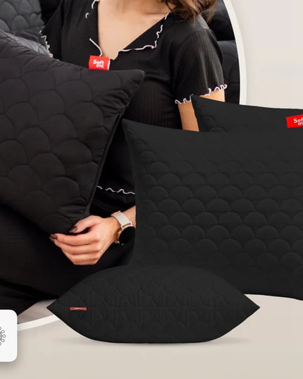 Antialerginė pagalvė 2x70x80 cm miego komplektas, dygsniuota, juoda, pagaminta Lenkijoje