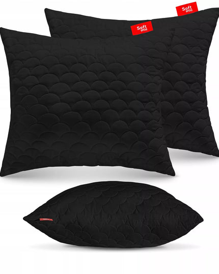 Antialerginė pagalvė 2x70x80 cm miego komplektas, dygsniuota, juoda, pagaminta Lenkijoje