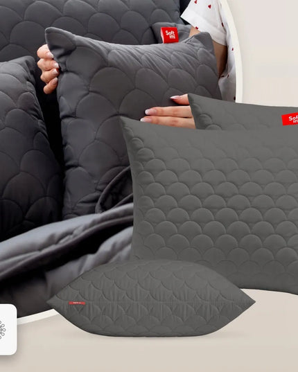 ANTIALERGINĖ PAGALVĖ 2X70X80 cm MIEGO KOMPLEKTAS DYGSNIUOTA PILKA IŠ LENKIJOS