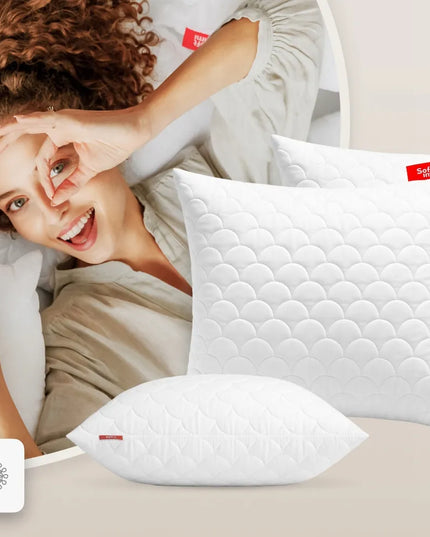 Antialerginė pagalvė 2x70x80cm miego komplektas dygsniuota balta iš Lenkijos