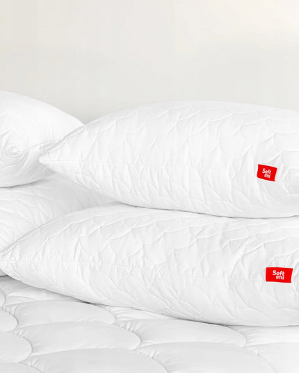Antialerginė pagalvė 40x70 cm miegui, dygsniuota, stora, su užtrauktuku, balta