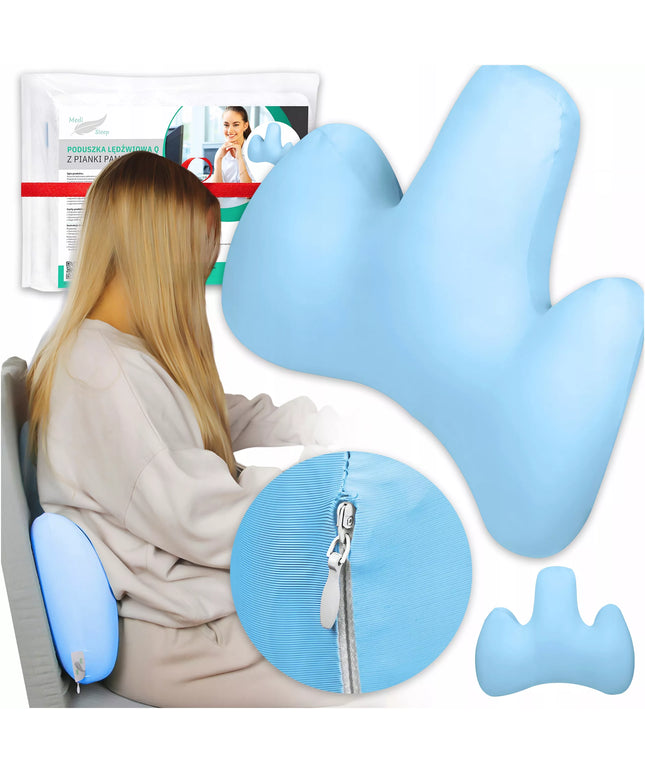 Mėlyna juosmens pagalvėlė automobiliui, foteliui, sofai, unikali Medi Sleep