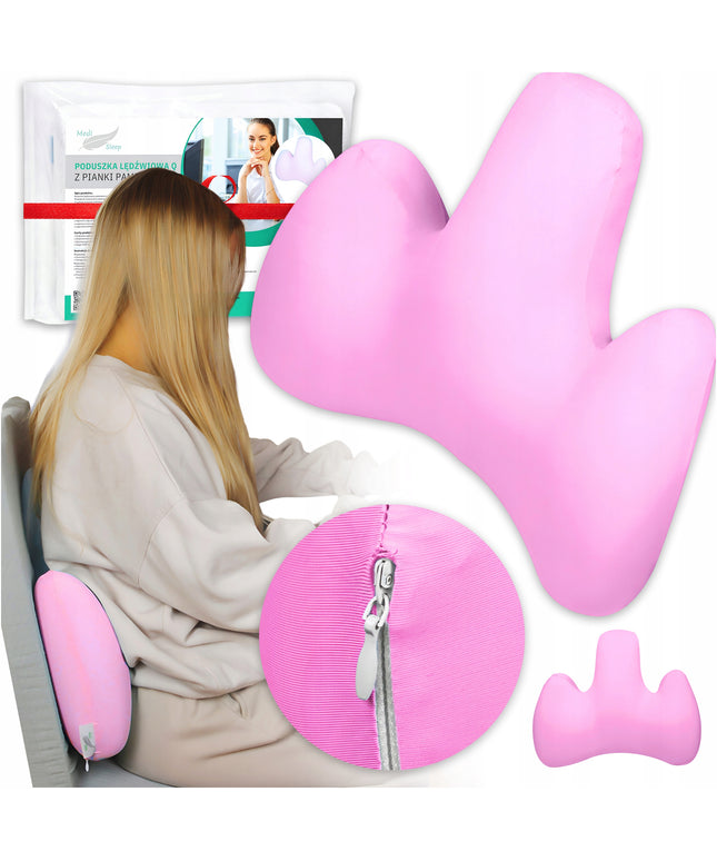 Rožinė juosmens atramos pagalvėlė automobiliui, foteliui, sofai, unikali MEDI SLEEP
