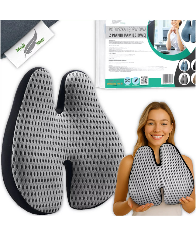 Ortopediška juosmens pagalvėlė automobiliui, biurui ant sėdynės, kėdės