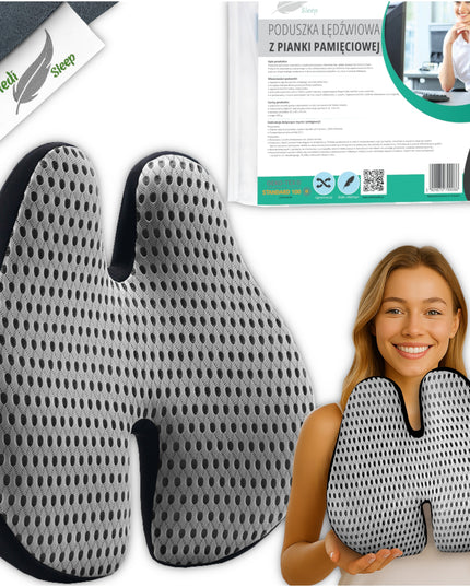 Ortopediška juosmens pagalvėlė automobiliui, biurui ant sėdynės, kėdės