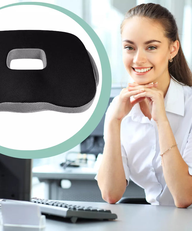 Ortopedinė pagalvėlė automobiliui, kėdei, sėdėjimui su „memory“ putomis