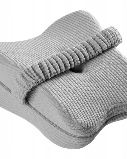 Ortopedinė miego pagalvė memory, pleištas po kojomis tarp kelių, pilka
