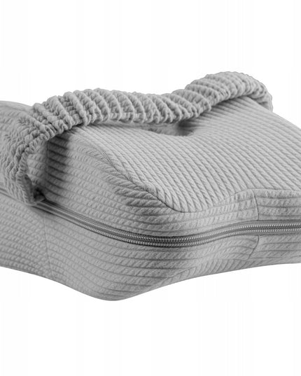 Ortopedinė miego pagalvė memory, pleištas po kojomis tarp kelių, pilka