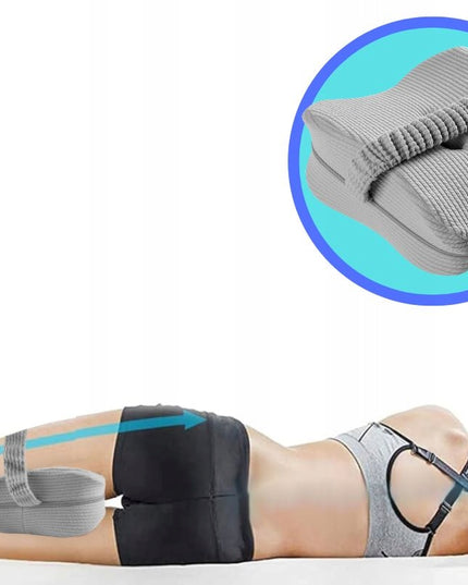 Ortopedinė miego pagalvė memory, pleištas po kojomis tarp kelių, pilka