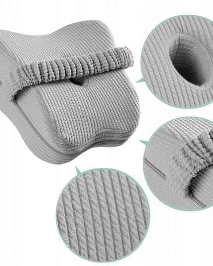 Ortopedinė miego pagalvė memory, pleištas po kojomis tarp kelių, pilka