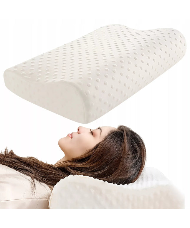Ortopedinė pagalvė miegui ant šono ir nugaros, profiliuota, iš atminties putos