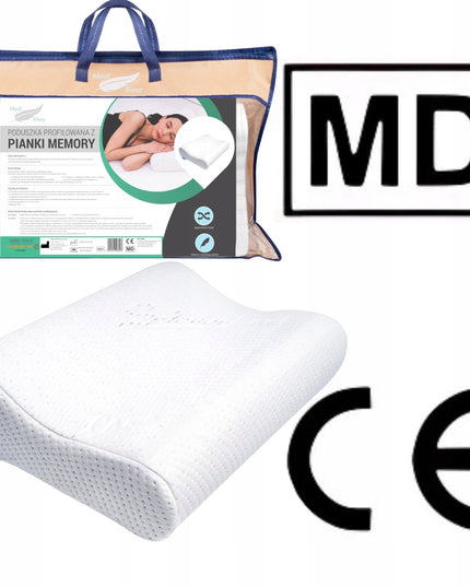 Ortopedinė pagalvė šoniniam miegui, profiliuota, reikliems, su memory putomis