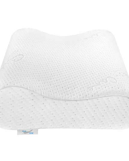 Ortopedinė pagalvė šoniniam miegui, profiliuota, reikliems, su memory putomis