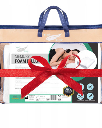 Ortopedinė pagalvė šoniniam miegui, profiliuota, reikliems, su memory putomis