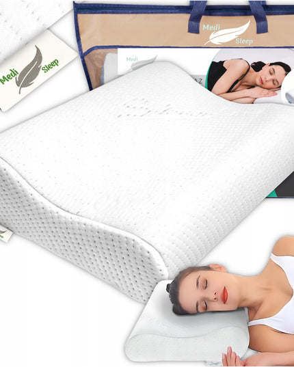 Ortopedinė pagalvė šoniniam miegui, profiliuota, reikliems, su memory putomis