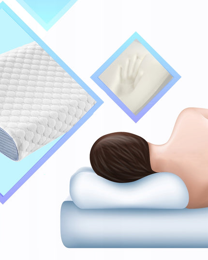 Ortopedinė pagalvė šoniniam miegui, profiliuota, termoplastinė, žema.